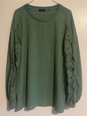 Green Miholl Long Sleeve Lace Top